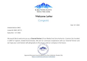 Partner Certificate - Creative City Free Zone